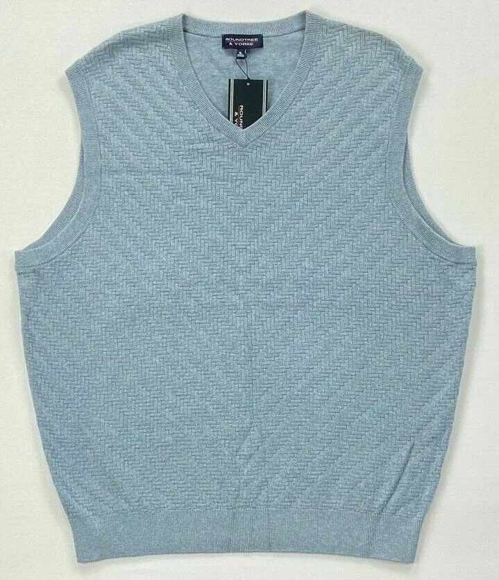 Men s Roundtree Yorke Basket Weave Heather V Neck Sweater Vest