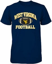 West Virginia Mountaineers Men's Blue Football Graphic Short Sleeve T Shirt
