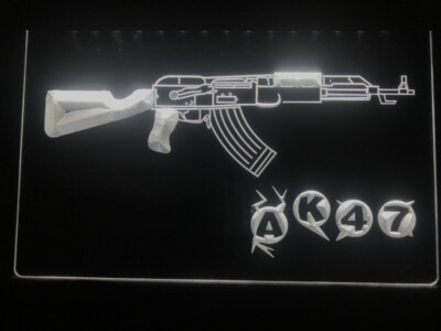 AK47 NEW KALASHNIKOV Airsoft Gun LED Neon Light Sign gift decor club size 8x12