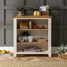 2 Shelf Bookcase Cheshire Cream Painted Small Low Compact Adjustable Furniture