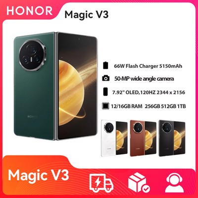 Original Honor Magic V3 5G Snapdragon 8 Gen 3 Folded Screen 120Hz 66W Charging