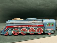 VINTAGE INTERNATIONAL EXPRESS LOCOMOTIVE FRICTION TIN TOY TRAIN MF-804 CHINA