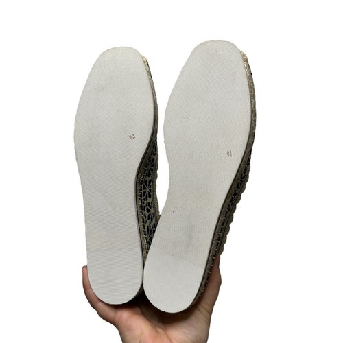 Kate Spade Knottingham Knit Espadrilles Flats Navy Cream Eyelet Lace Jute Size 8 - Picture 11 of 14