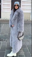 Zara Woman Nwt Fw23 Extra-long Faux Fur Coat Light Grey Xs-s 1255/707