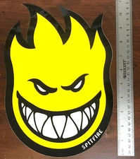 Spitfire Yellow Bighead Sticker 11.25 in x 8 in Classic XL Skateboard Decal
