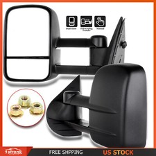 Pair Manual Tow Mirrors For 07-13 Chevy Silverado Gmc Sierra 1500 2500 3500 Pair Manual Tow Mirrors For 07-13 Chevy Silverado Gmc Sierra 1500 2500 3500