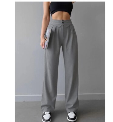 パンツ PLAIN FW25 OVERSIZE PANTS (47242733 Z001) Commense Women's Street Fold Over Waistband Wide Leg Dress