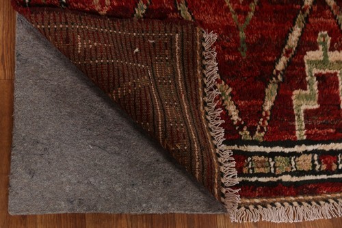 Burgundy Tribal Moroccan Wool Runner Rug 3x13 Hand-knotted Hallway Carpet - Picture 9 of 21