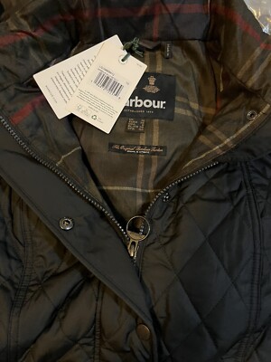 Black~ Barbour MILLFIRE Quilted Jacket w/Detachable Hood MSRP$280