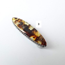Baltic amber hair barrette for women, french hair clip amber mosaic hair pins