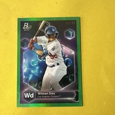 2022 Bowman Platinum Wilman Diaz Precious Elements Green #d /99 #PE-1 Dodgers