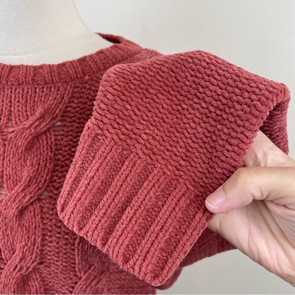 American Eagle Solid Pink Chunky Cable Knit Long … - image 5