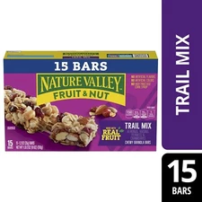 Nature Valley Chewy Fruit, Nut Granola Bars, Trail Mix, 15 Bars, 18 OZ - 2 Pack