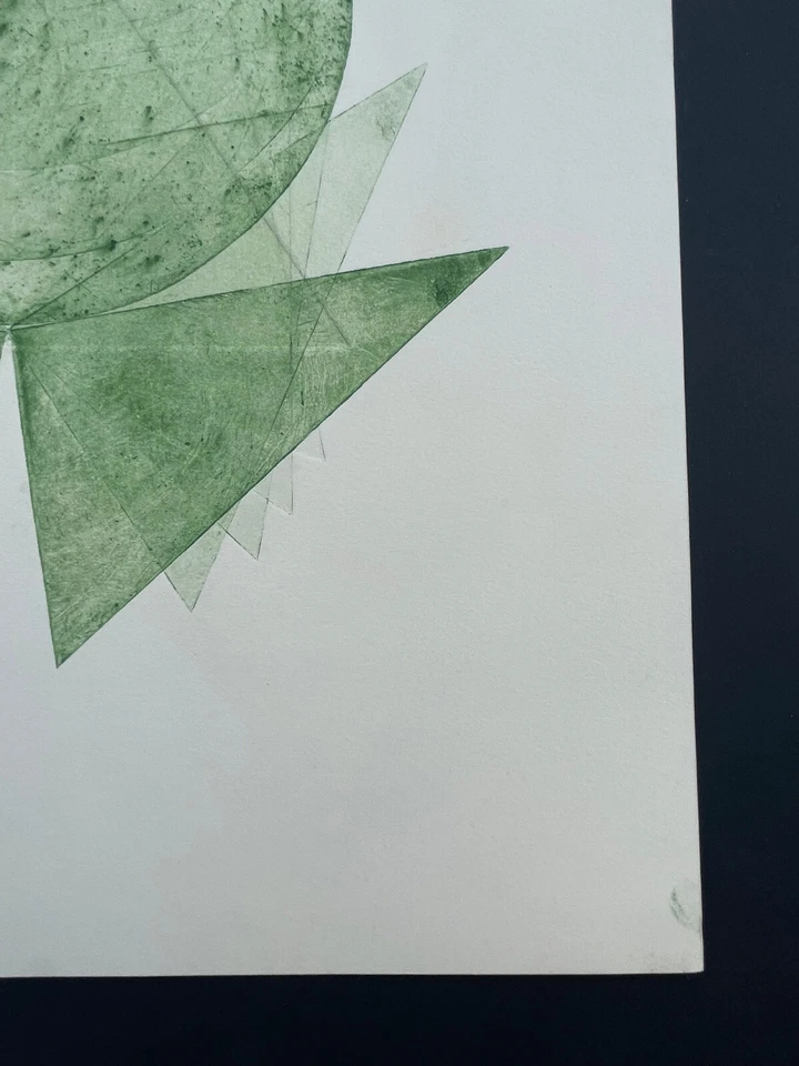 Pol Bury 1922-2005 Eau Forte Couleur 1972 non signée , Abstraction , abstrait - Photo 4/4