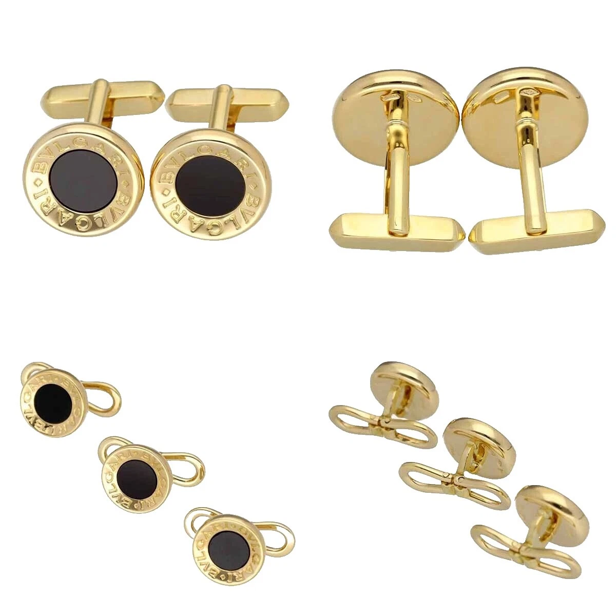 Joyas de Oro Amarillo Bvlgari Negro para Hombres