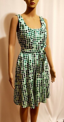 calvin klein green polka dot dress Green Long Sleeve Polka Dots Draped Mini Dress Green / 8