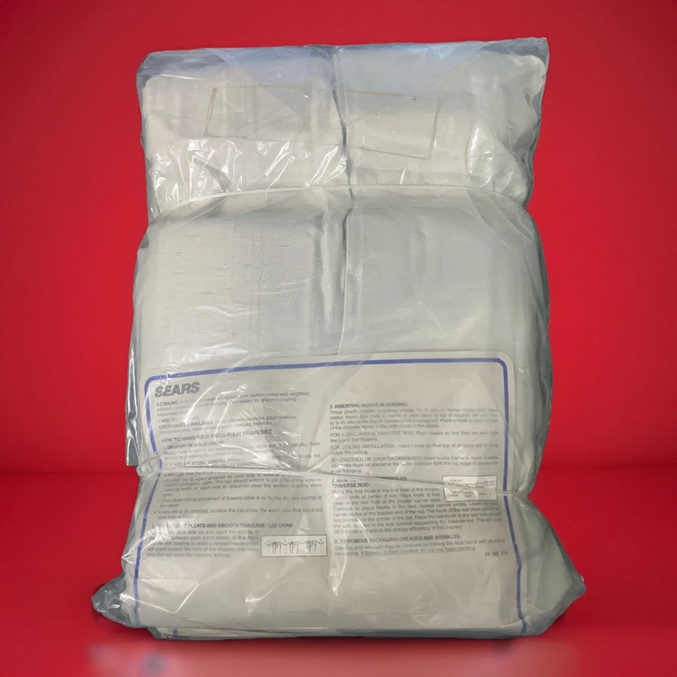 1 Par de Cortinas Sears Regal II 48x84" #855 Abeto Claro De Colección Foto 3 de 3