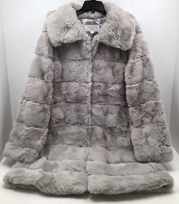 Donna Salyers Fabulous-Furs Faux Fur Tres Chic Mink Stroller Coat Sz L NWOT