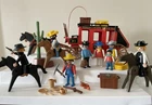 Vintage Playmobil Western Stagecoach Playset w/Cowboys, Horses, Cactus & More