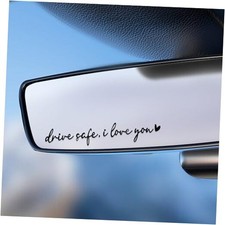 4 Pcs Drive Safe, I Love You Mirror Sticker,Rearview Mirror Decal with Black