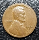 1954-D Linvoln Wheat Cent Penny Broadstrike Error