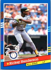 1991 Donruss Baseball Rickey Henderson Oakland Athletics Base All-Star #53