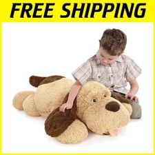 Large Fluffy Dog Plush, 40" Puppy Throw Pillow