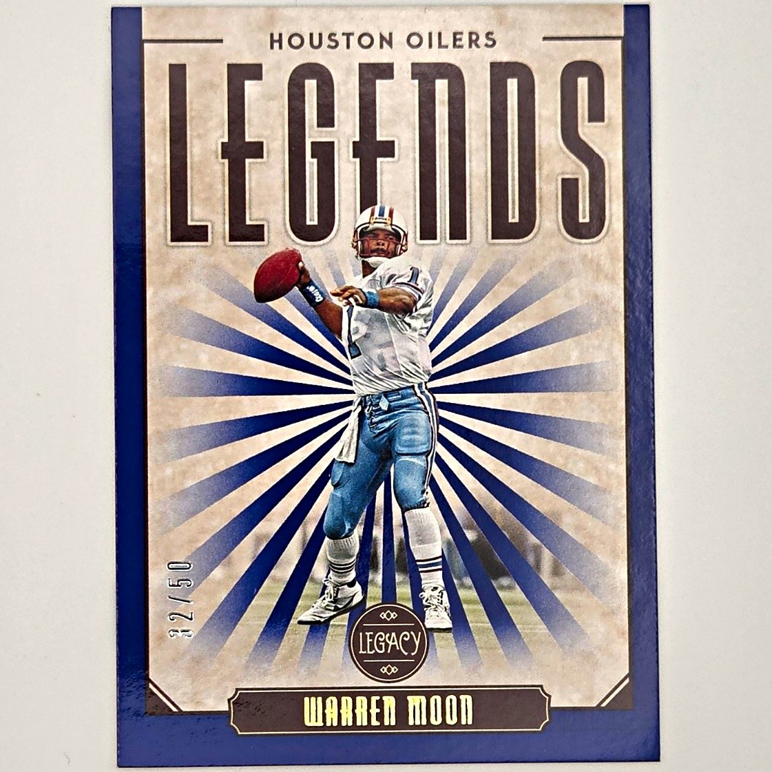 Panini Legacy 2020 Legends Warren Moon #129 Houston Oilers Blue 32/50
