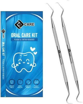 Double Ended Dental Hook Pick Explorer Stainless Steel Teeth Cleaning 2Pk - Image 1 of 4