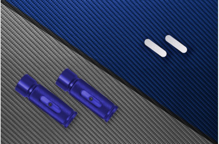 Repose-pieds bleu alu 77mm taillé dans la masse pour moto Yamaha R1
