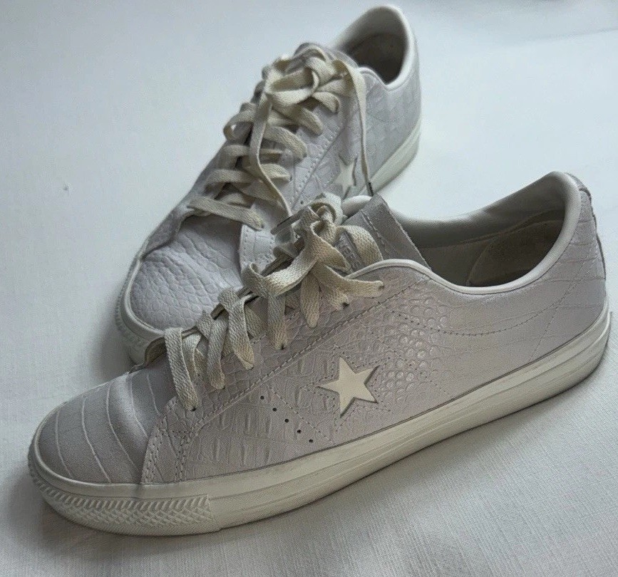 Converse White Star Crocodile Pattern Leather Men… - image 1