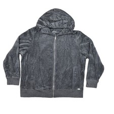 Calvin Klein Gray Plus Size 1X Basic Activewear Jacket Microfiber Hooded