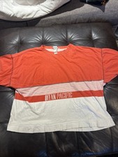 Vtg OP Ocean Pacific Crop Top T Shirt Salmon L/XL