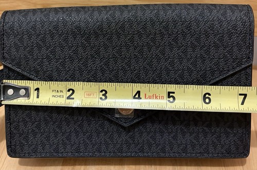 NEW Michael Kors Signature Clutch Envelope Flap WALLET PURSE Black AS IS - Picture 11 of 13