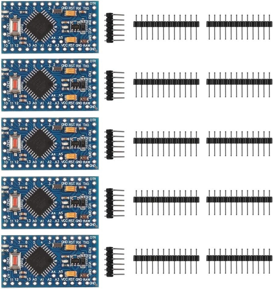 5 Pack ATmega328P Microcontroller Dev Board 5V/16MHz with Headers