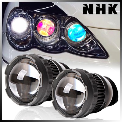 NHK Laser LED Projector Lens Red/Blue Devil Eyes H4 H7 9005 High Beam Spotlight