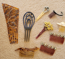 Lot of Vintage hair combs and hair pins
