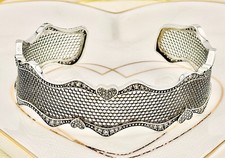 LIMITED EDITION New Pandora Honeycomb Lace of Love Wide Bangle Cuff 597704CZ-S2