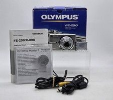 Olympus Digital Camera FE-250 Silver 8MP Tested  Working No Charger
