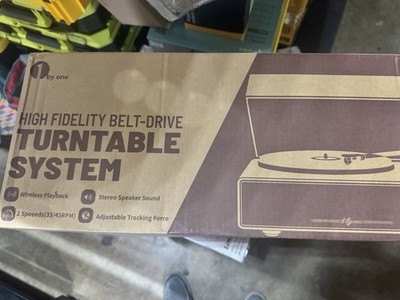 1byone Belt Drive Turntable w/ Built-In Speakers 1-AD07US13 New In Box Audio Tec