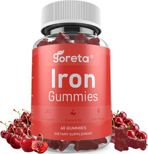 Iron Gummies with Vitamin C, B12 & Folic Acid...