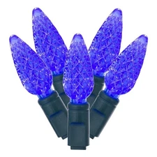 Vickerman 25' Color Box Single  C6 LED Christmas Light Set in Blue