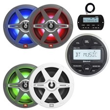 JBL PRV175 Marine BT Stereo Receiver w/Remote, 4x 8" 450W LED Speaker Qty 4 