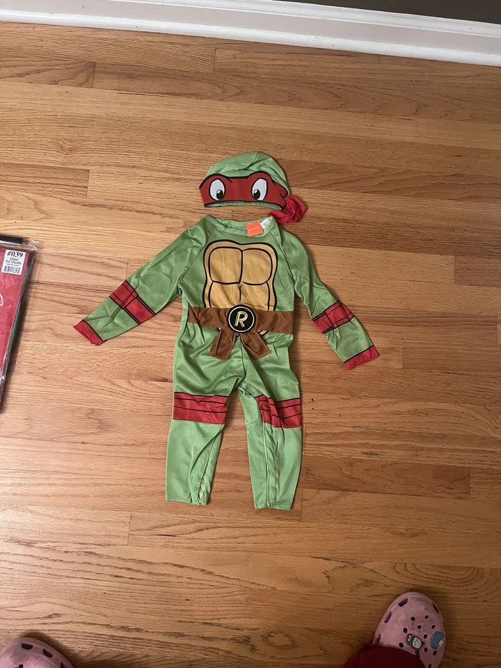 Disfraz de Halloween Rafael Tortugas Ninja Mutantes Adolescentes Infantiles 3 piezas 0-6 Meses Nuevo en Paquete Foto 3 de 4