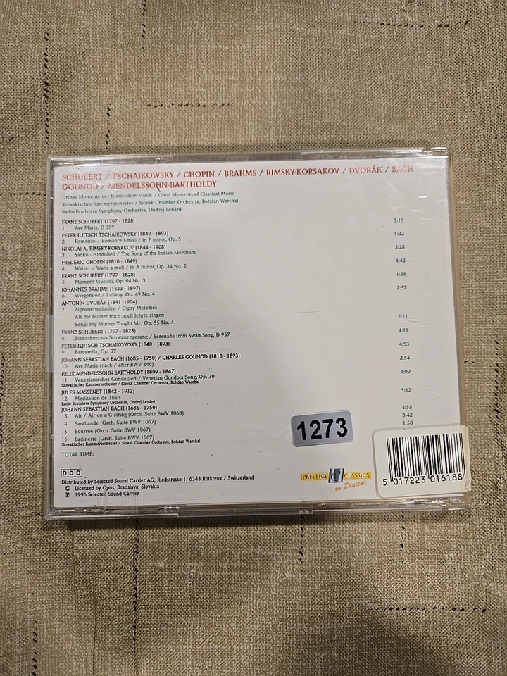 RARE GREAT MOMENTS OF CLASSICAL MUSIC RADIO BRATISLAVA SYMPHONY CD 1996 FBC157 - Image 2 of 2