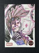 Marketplace image: Deadpool Topps Chrome 2025 Gambit Sketch 1/1 Mirko Di Noia Auto