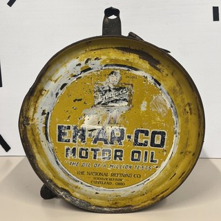 Vintage 1920’s EN AR CO Motor Oil 5 Gallon Gas Oil Graphic Rocker Oil Can