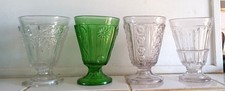 4 Verres anciens Charles X cristal milieu XIXème