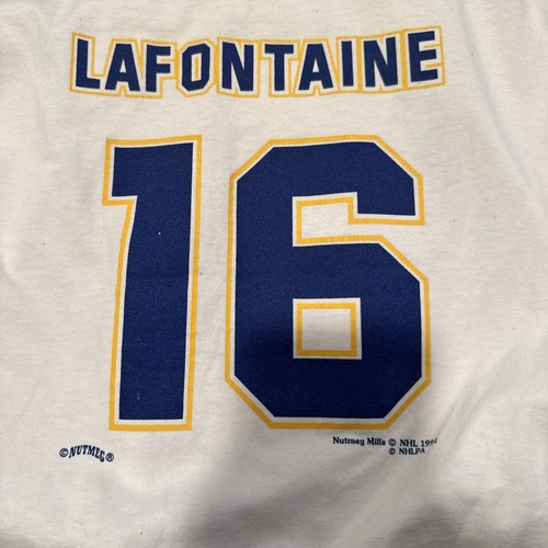 Vintage 1994 90s Pat LaFontaine Nutmeg XL Hockey Jersey Fan #16 Rare Made In USA - Bild 5 von 5