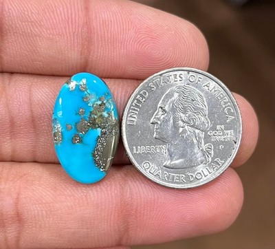 Blue Bird AAA Grade Natural Turquoise Oval Cabochon Gemstone 10 Carat H0=157